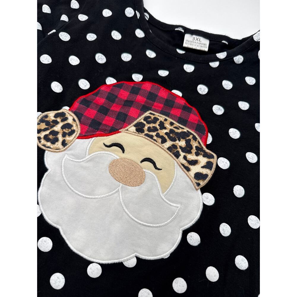 Sparkle in Pink Girls 4X 10/12 Christmas Dress Santa Plaid Polka Dot